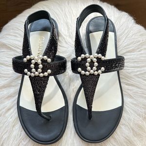 Chanel sandals - Pearl CC and Sequins 100% authentic
